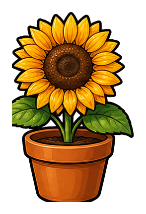 Preview for Sunflower Pot Sticker For Floral Designs