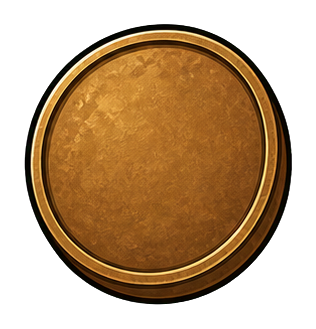 Blank bronze coin with a textured center and raised circular rim