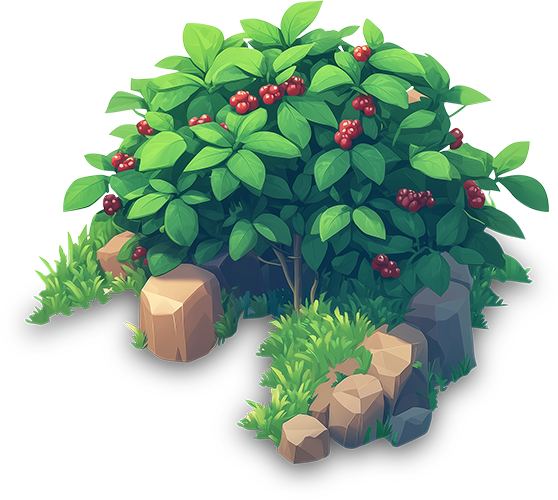 Preview for Lush-bush-with-red-berries-sticker-67a10