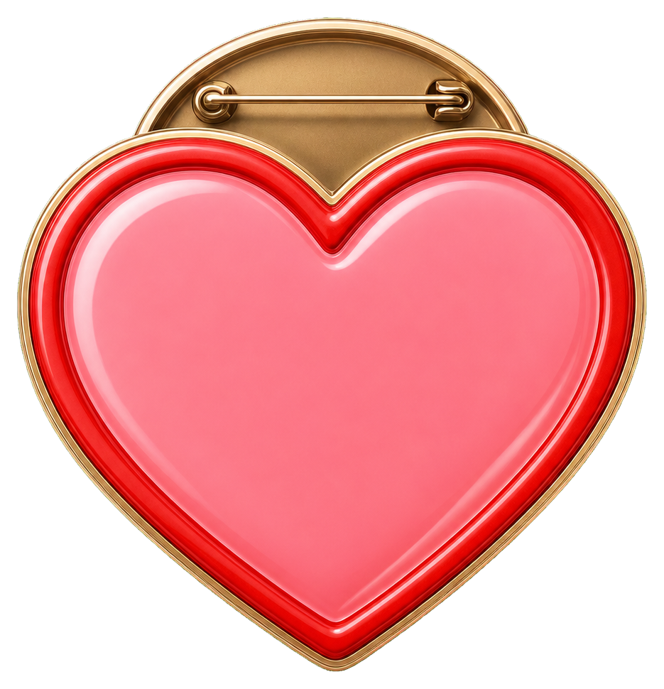 Preview for Heart Pin Badge Blank Sticker