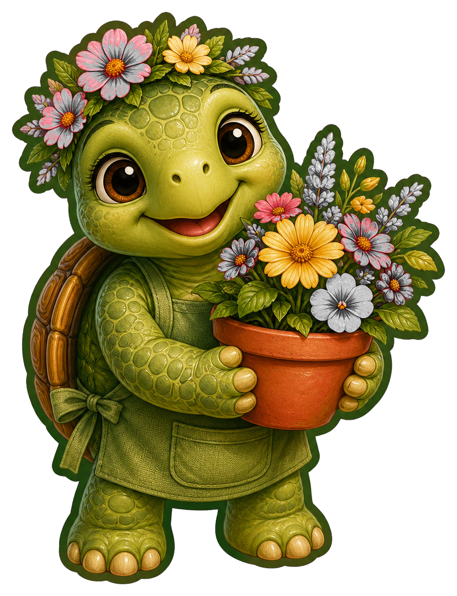 Preview for Cute Turtle Florist Sticker