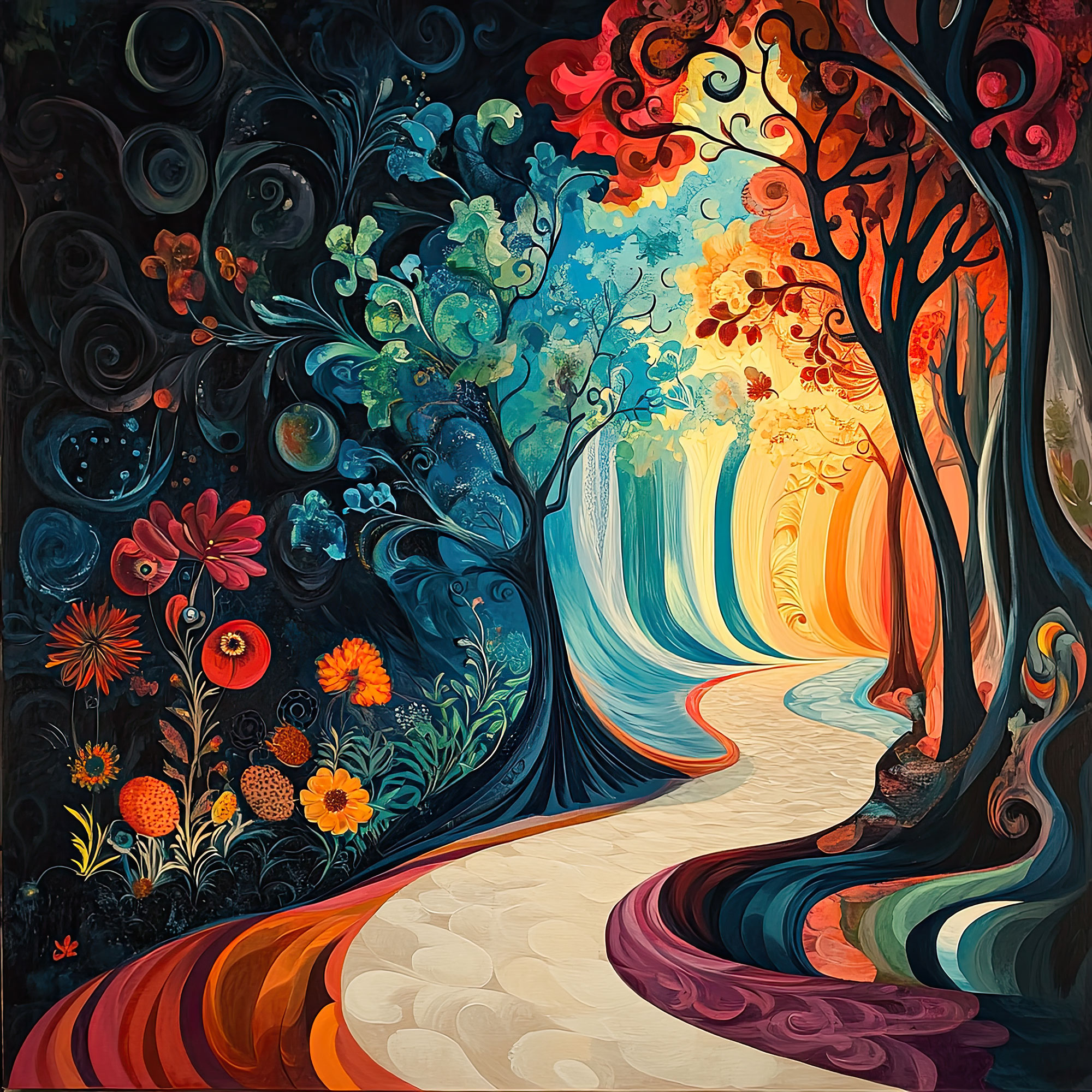 Preview for Whimsical-forest-path-illustration-whimsical-backdrop-background-2fd14