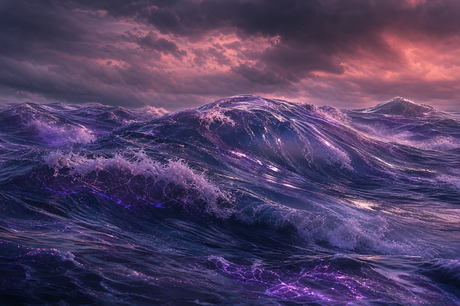 Preview for Violet Dusk Ocean Background
