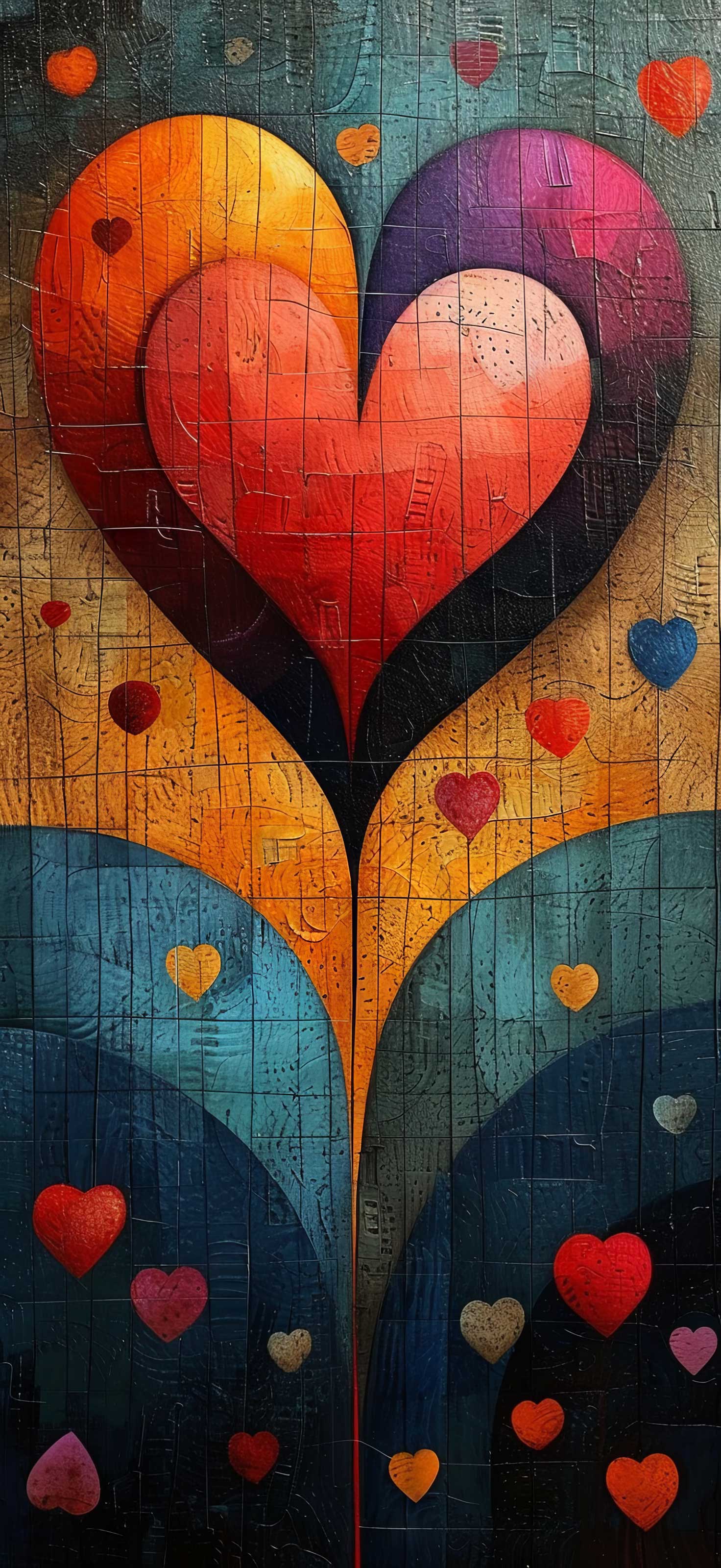 Preview for Vibrant-heart-art-design-heart-phone-background-289a6