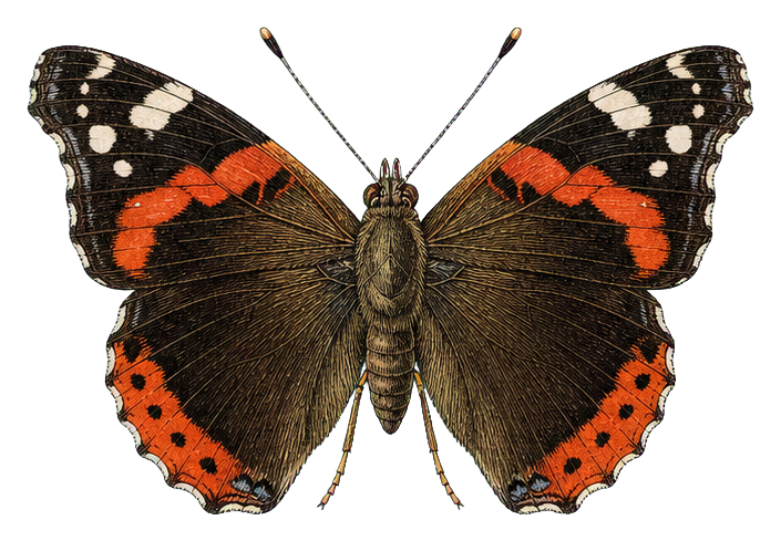 Preview for Red Admiral Vintage Butterfly Sticker