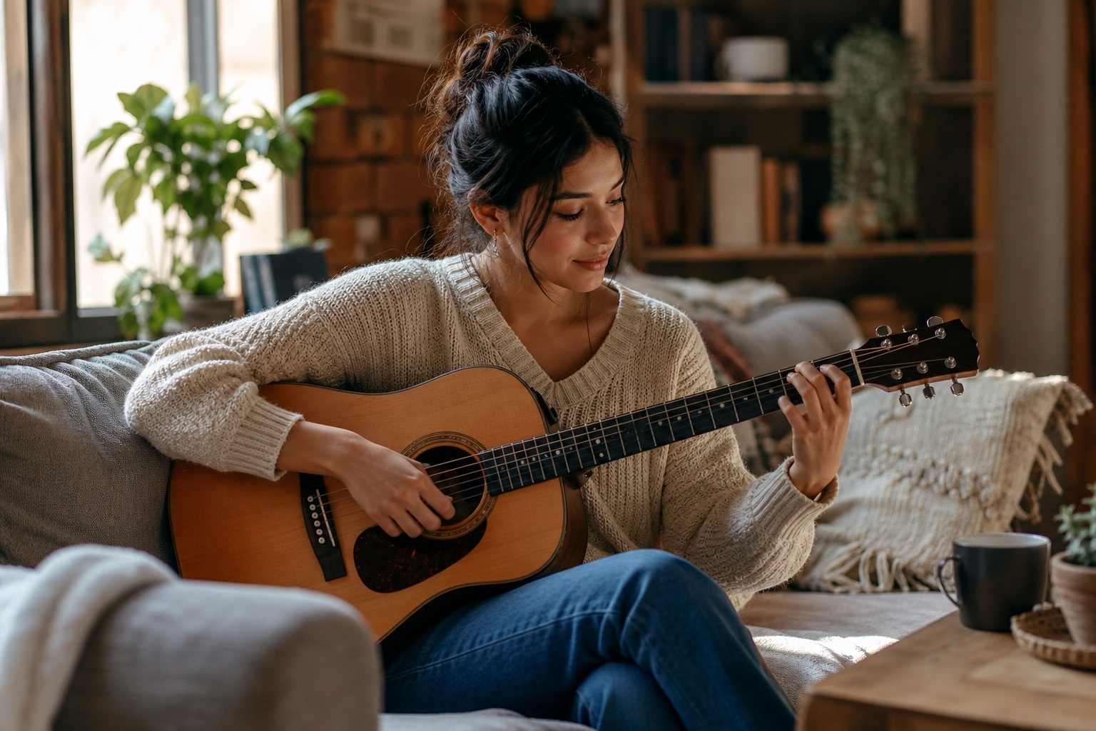 Preview for Home Guitar Practice Stock Background