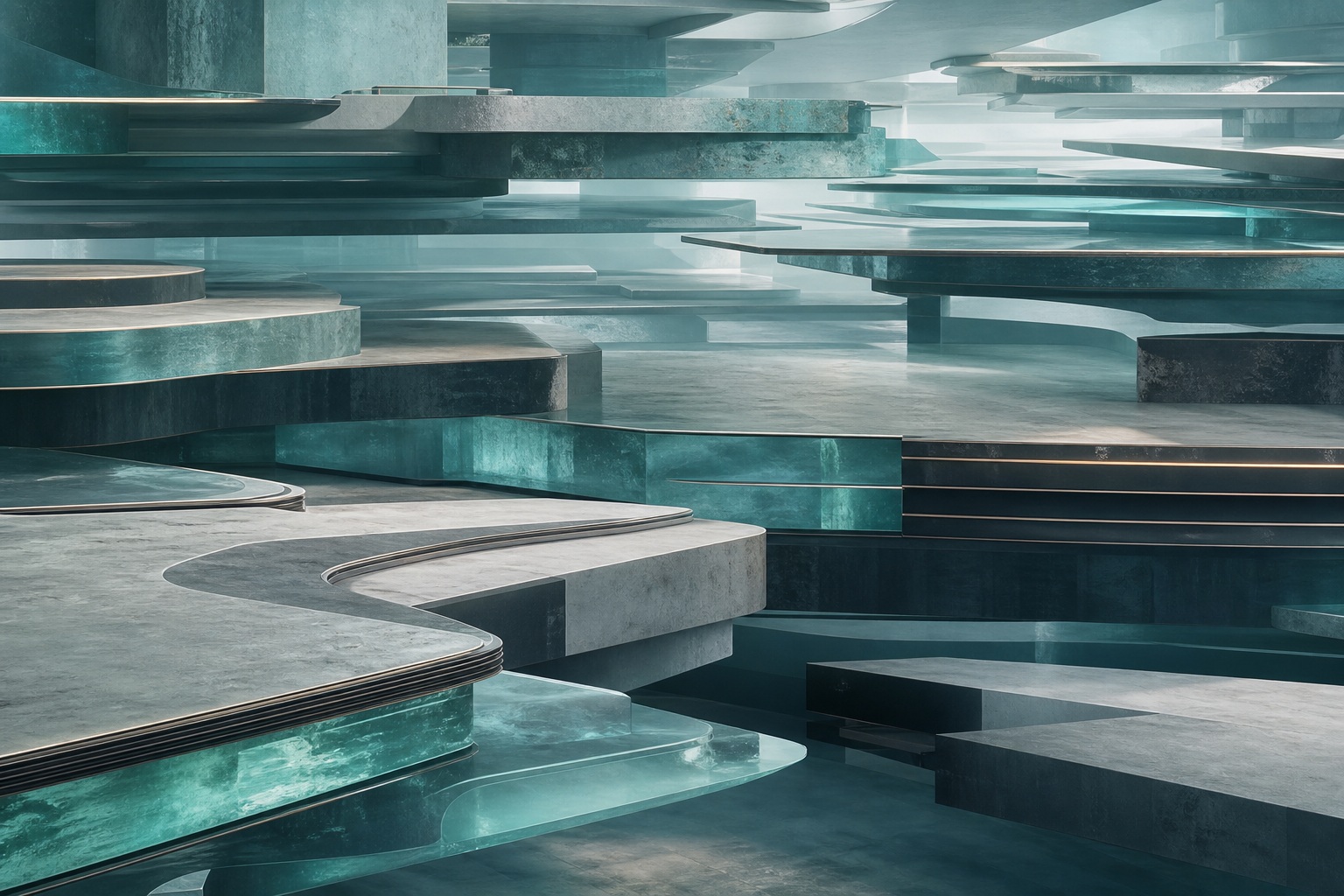 Preview for Deep Teal Floating Terrace Background