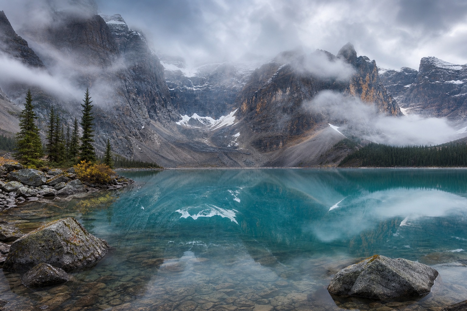 Preview for Alpine Lake Reflection Background