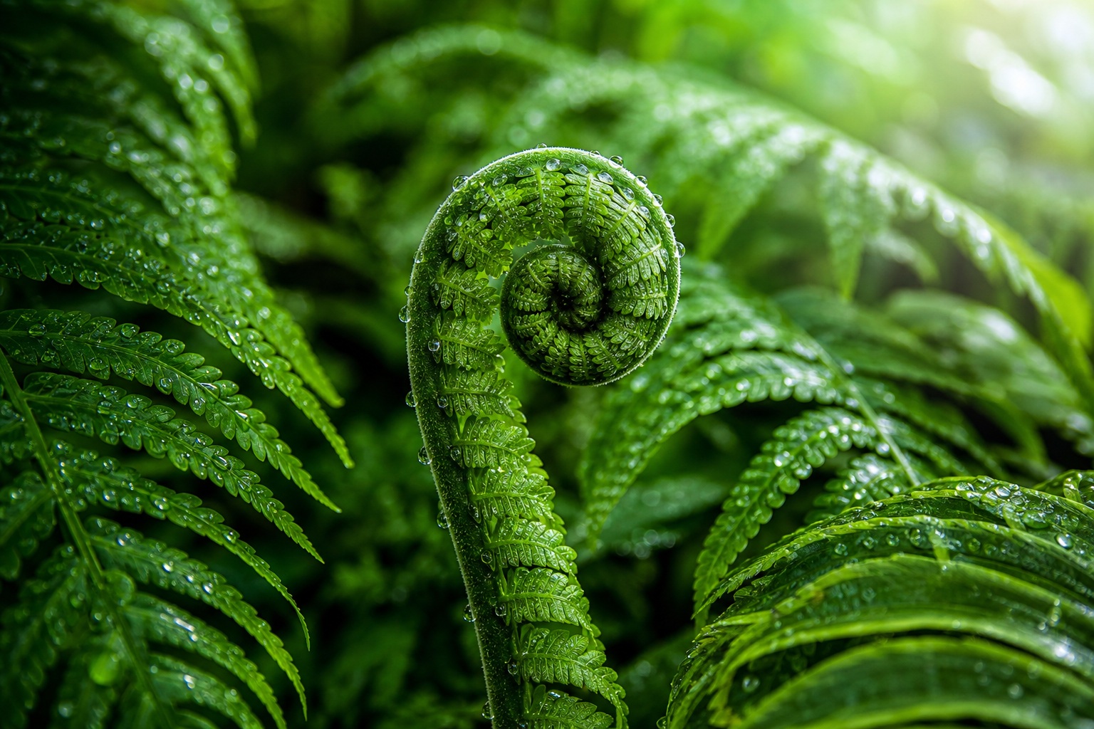 Preview for Fern Spiral Botanical Background