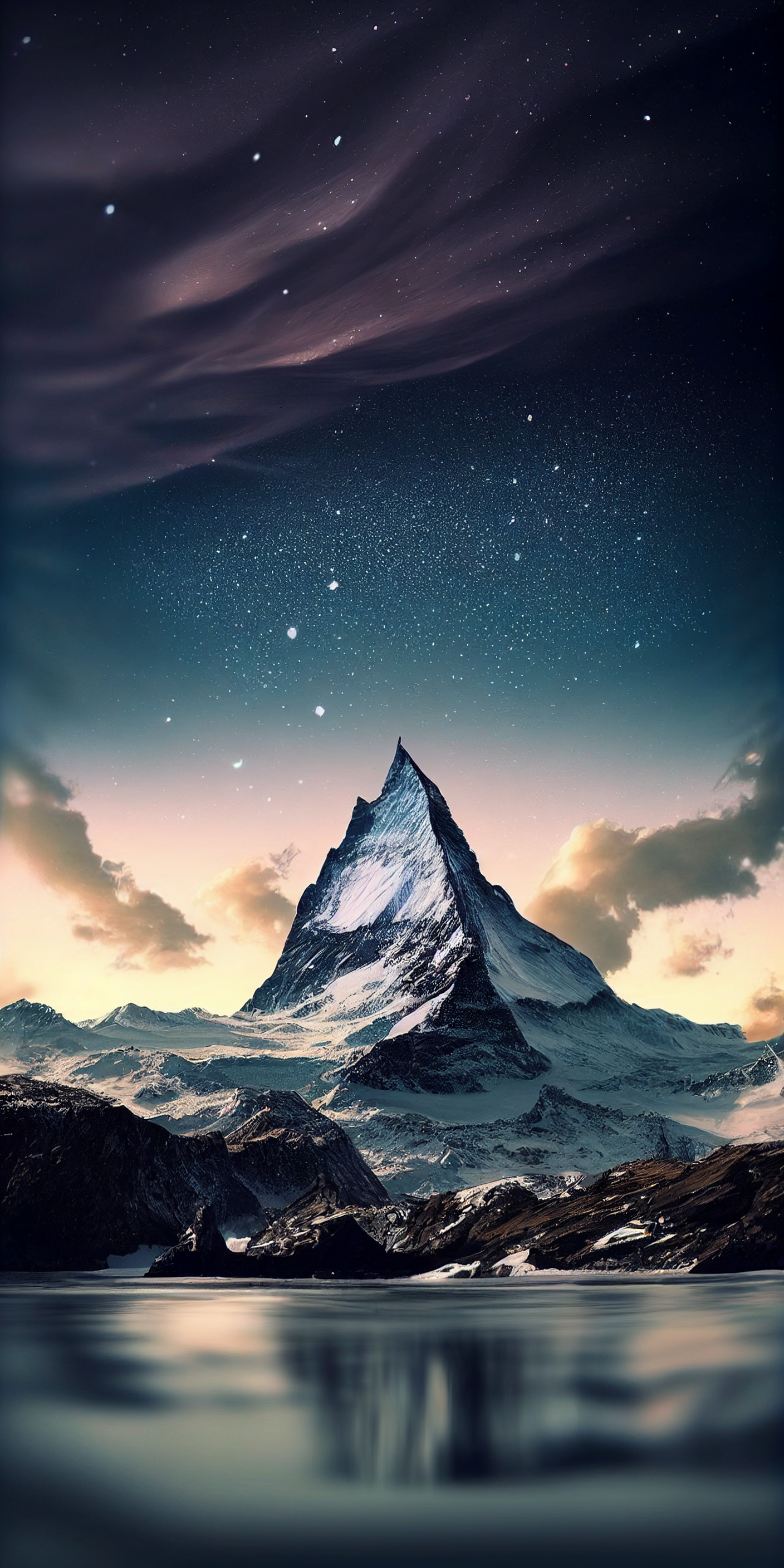 Preview for Matterhorn-night-landscape-ai-phone-background-52687