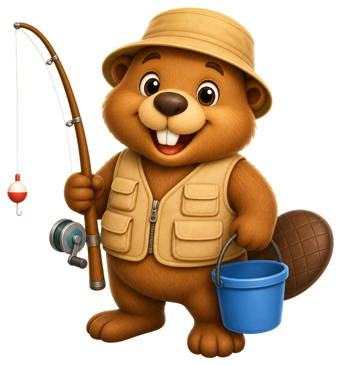Preview for Fishing Beaver Sticker