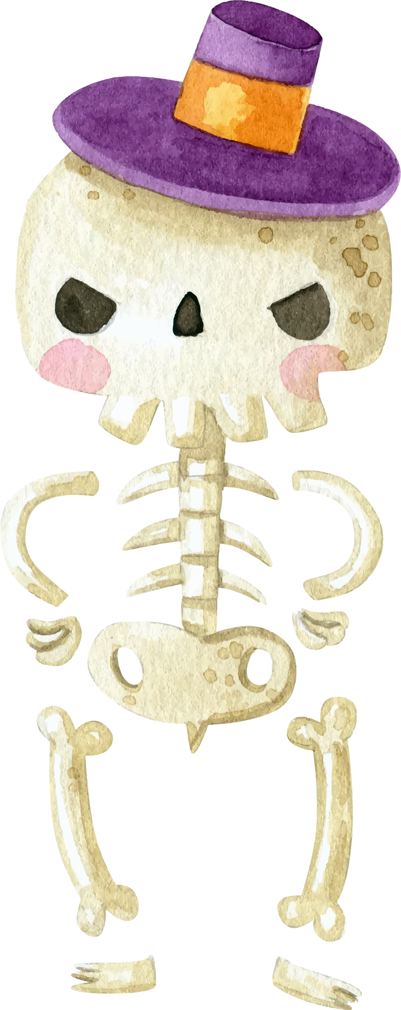 Preview for Halloween-skeleton-illustration-halloween-watercolor-sticker-33671