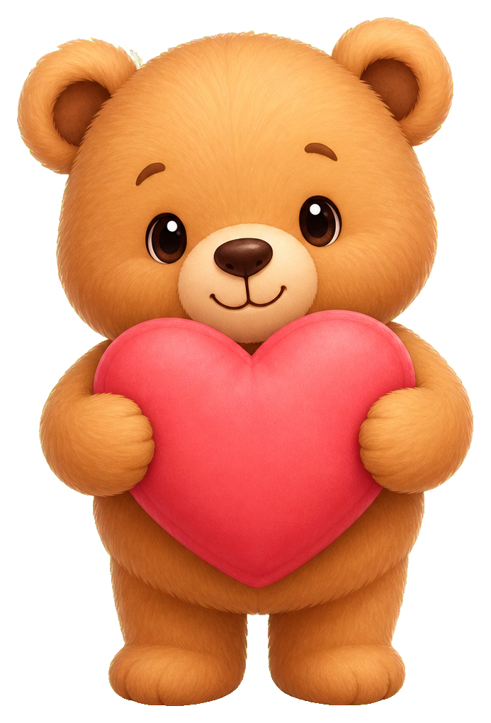 Preview for Bear With Heart Pillow Sticker