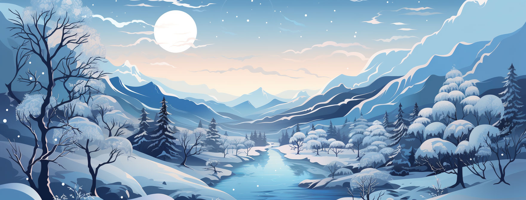 Preview for Serene-winter-landscape-illustration-christmas-cover-background-ccb4e