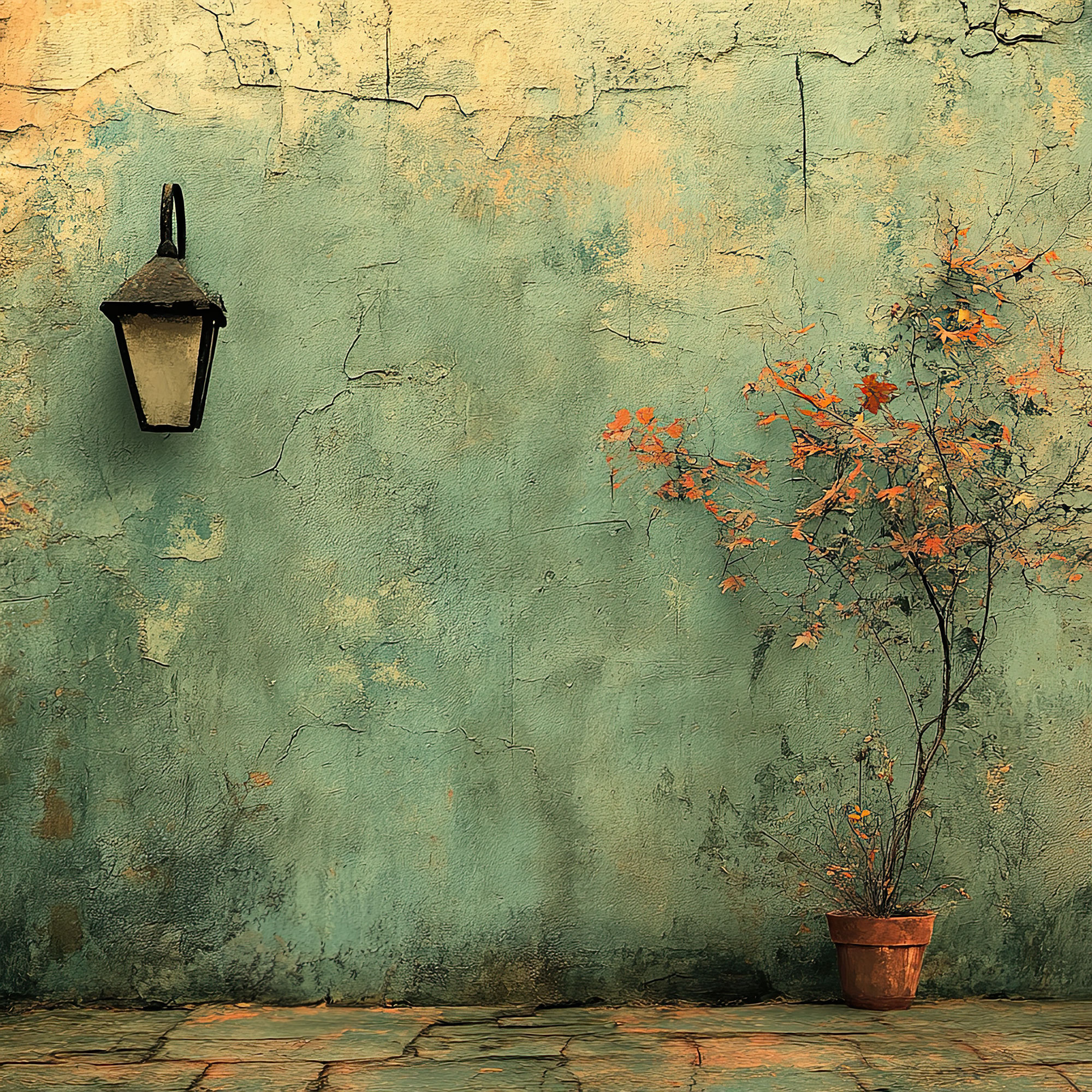 Preview for Vintage-outdoor-lantern-potted-plant-simple-backdrop-background-92d8f