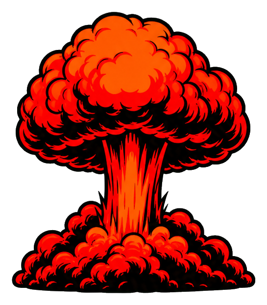 Preview for Red Comic Mushroom Cloud Sticker