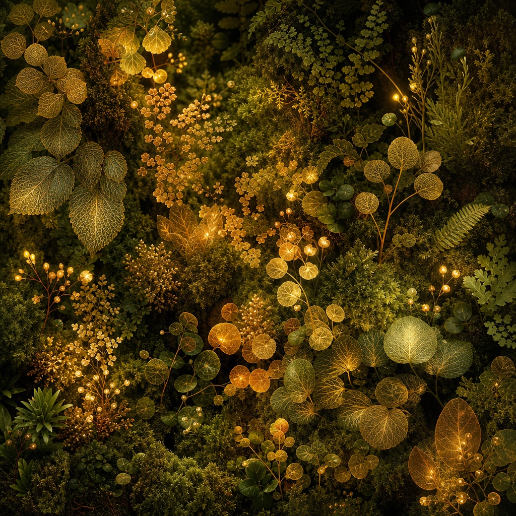 Preview for Amber Forest Bioluminescent Botanical Background