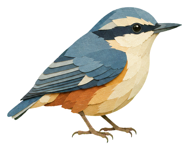 Preview for Papercut Woodland Birds Nuthatch