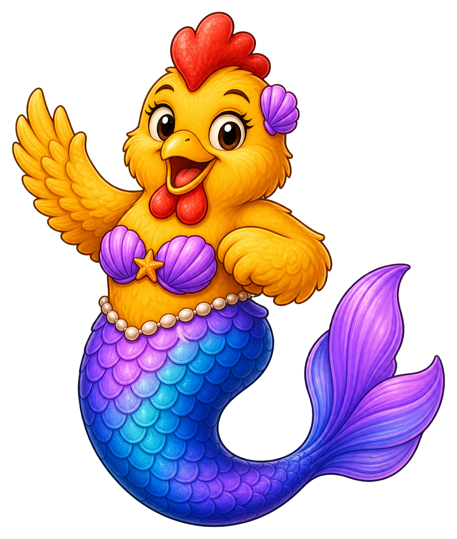 Preview for Chicken Mermaid Sticker Graphic