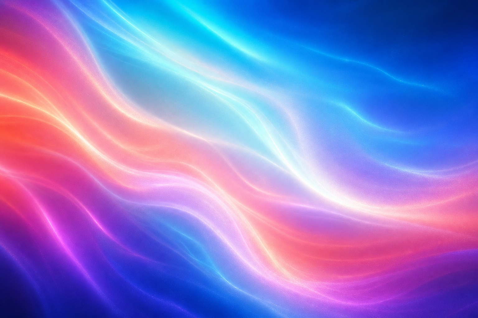 Flowing coral, cyan, and violet light waves on a dark abstract background