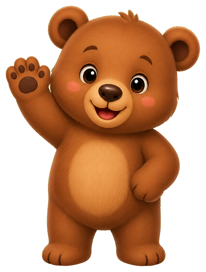 Preview for Brown Bear Cub Waving Sticker