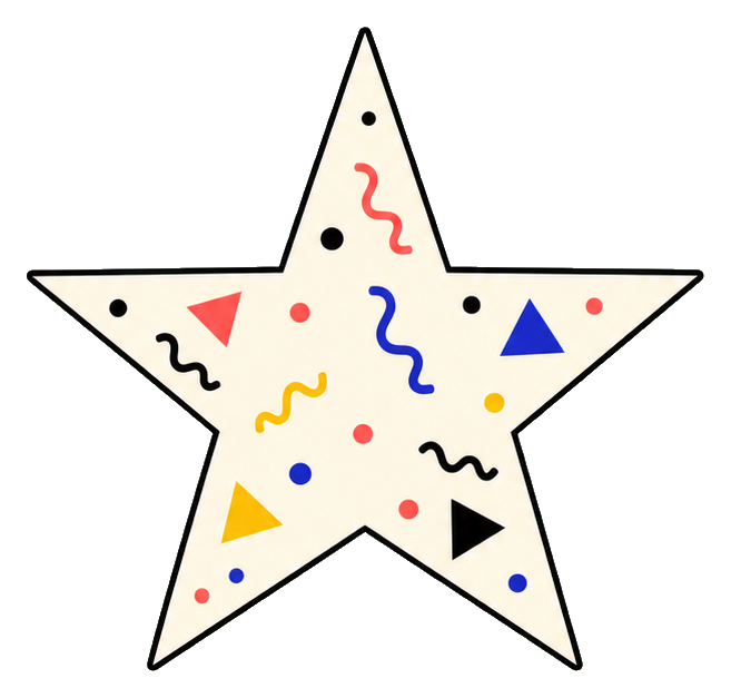 Preview for Memphis Confetti Star Sticker