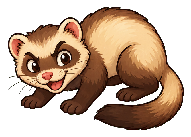 Preview for Playful Sable Ferret Sticker