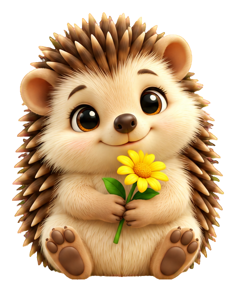 Preview for 3d Garden Animals Hedgehog With Flower
