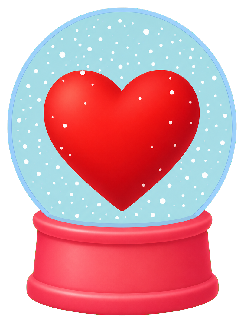 Preview for Heart Snow Globe Sticker