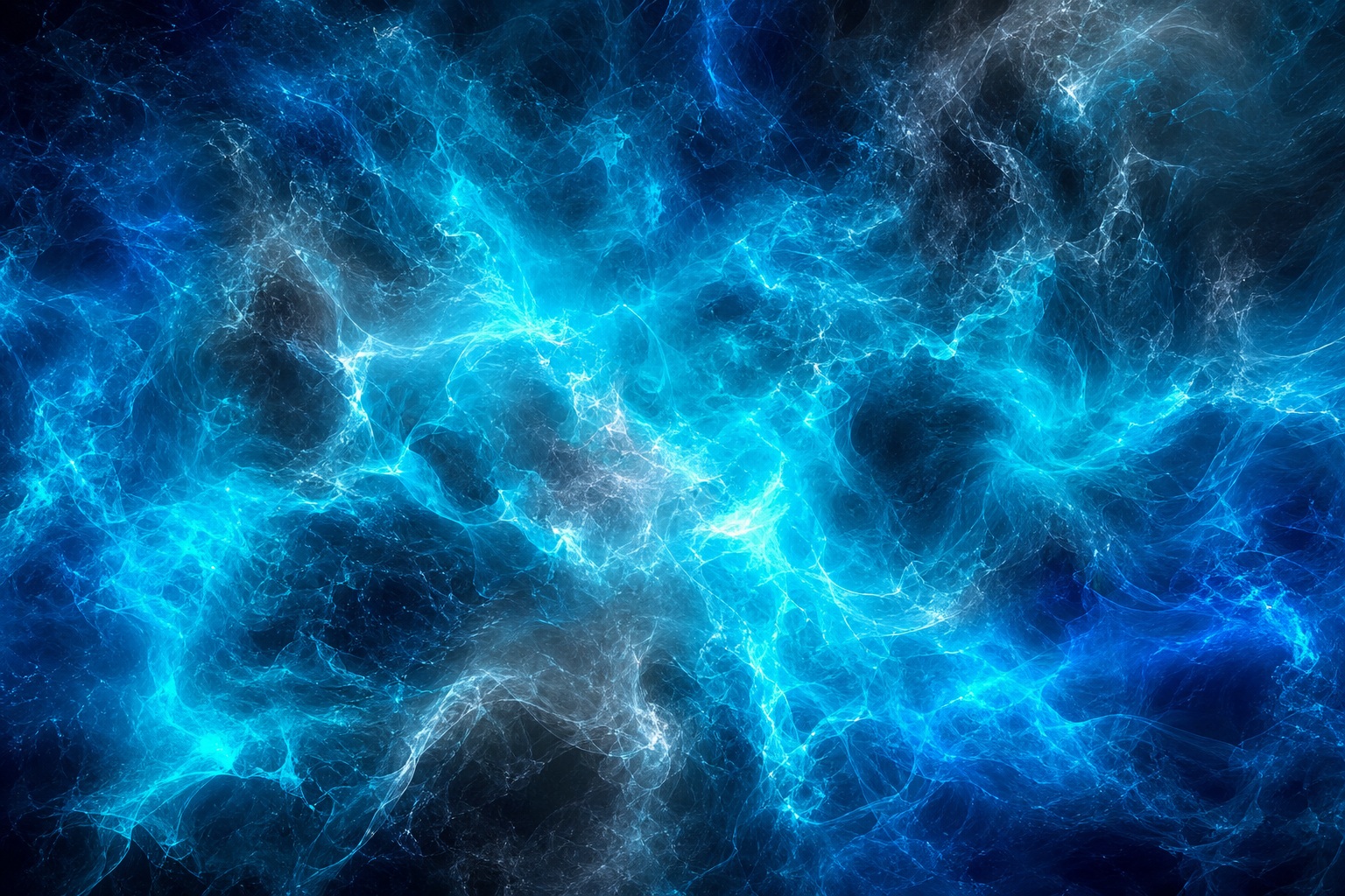 Electric cyan plasma light streaks and glowing energy texture on a dark background