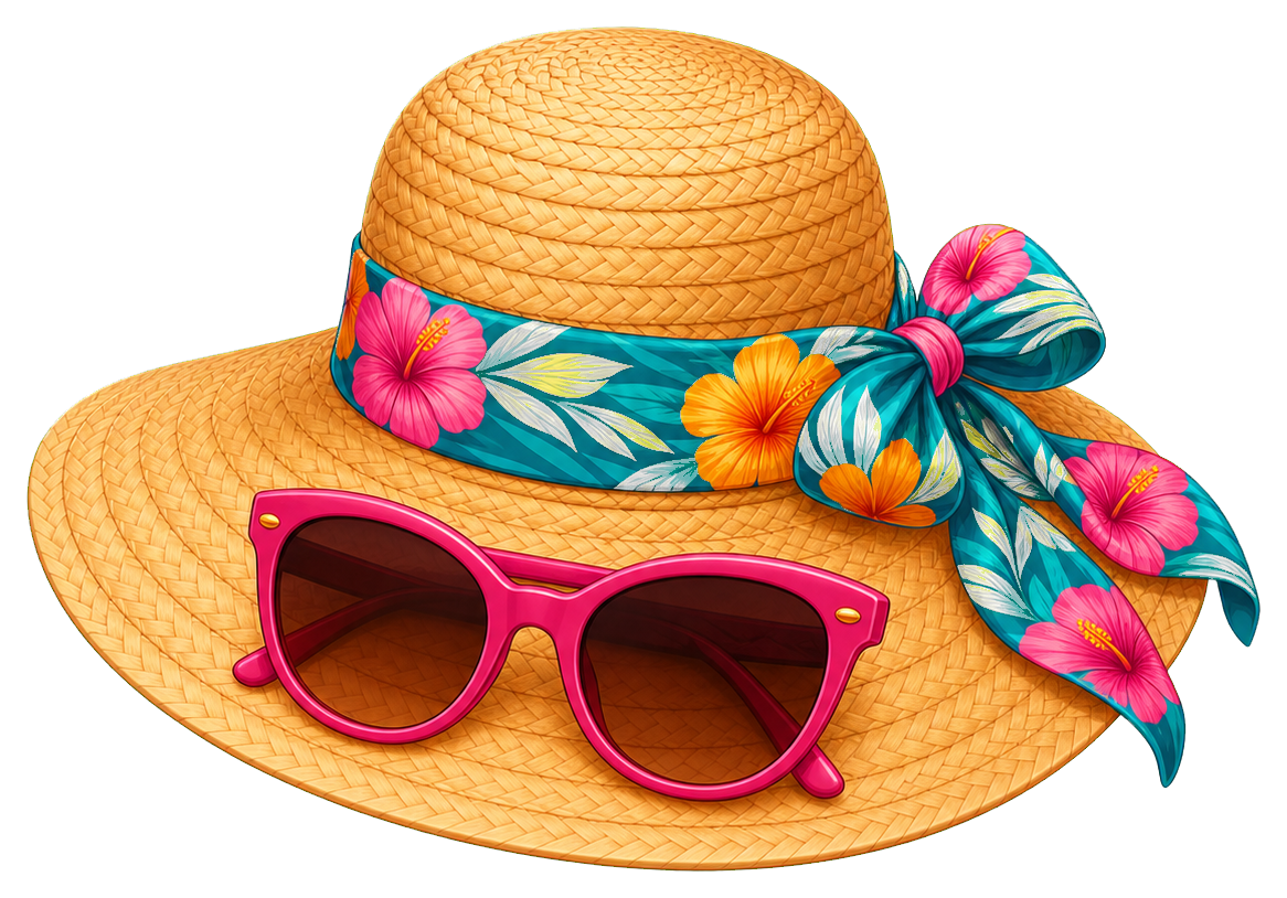 Preview for Beach Hat Sticker Graphic For Travel Designs