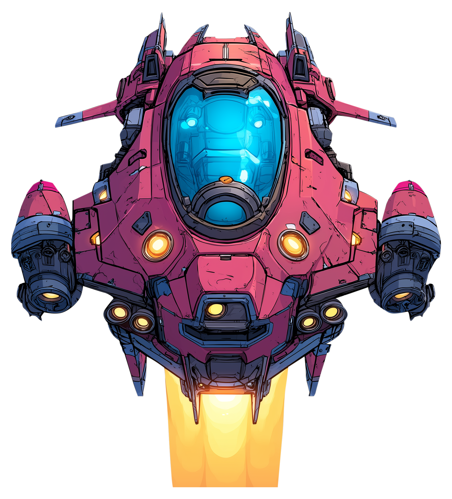 Preview for Futuristic-spacecraft-pixel-art-spaceship-sticker-2f935