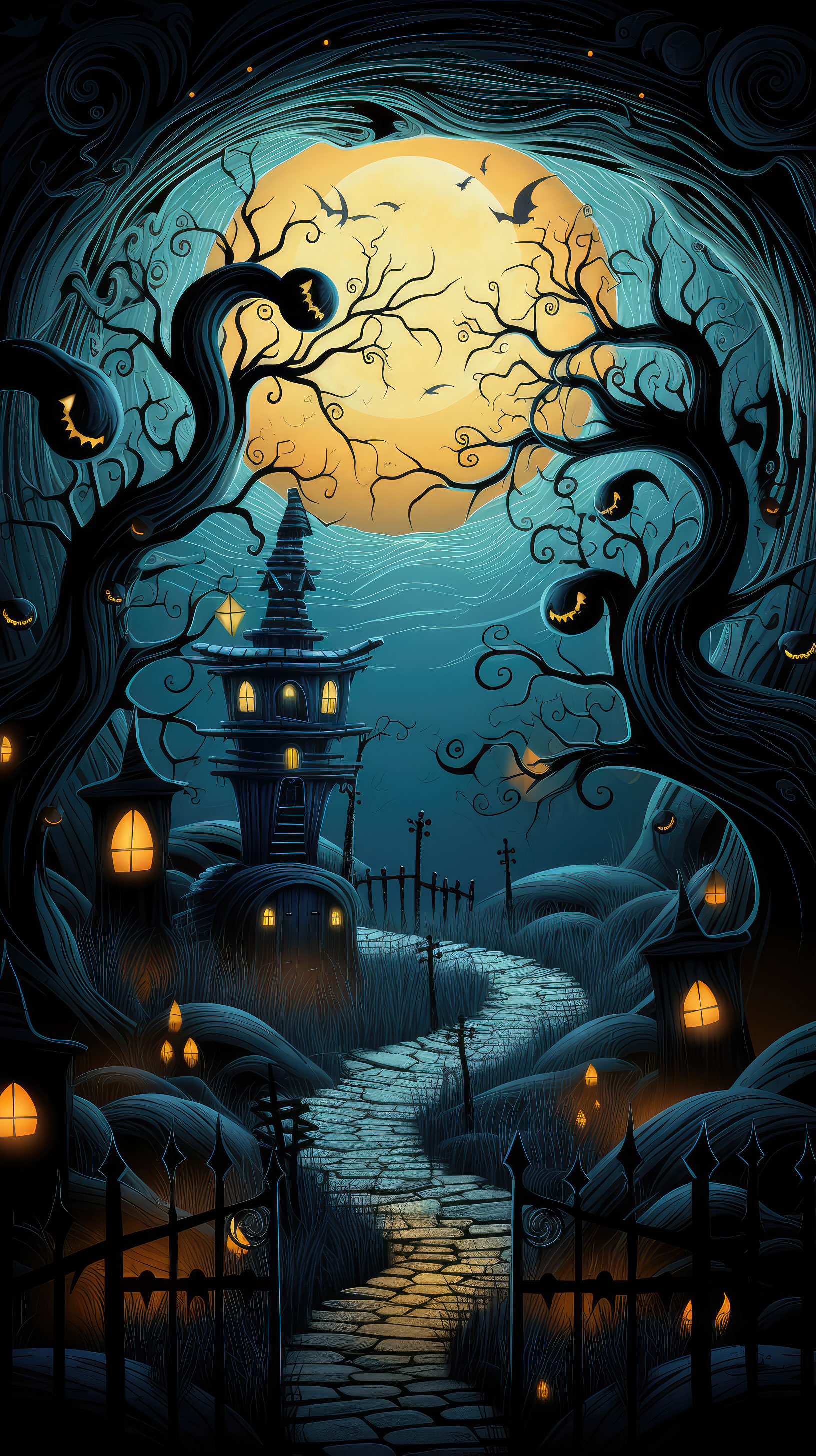 Preview for Spooky-tower-illustration-halloween-story-background-b102e