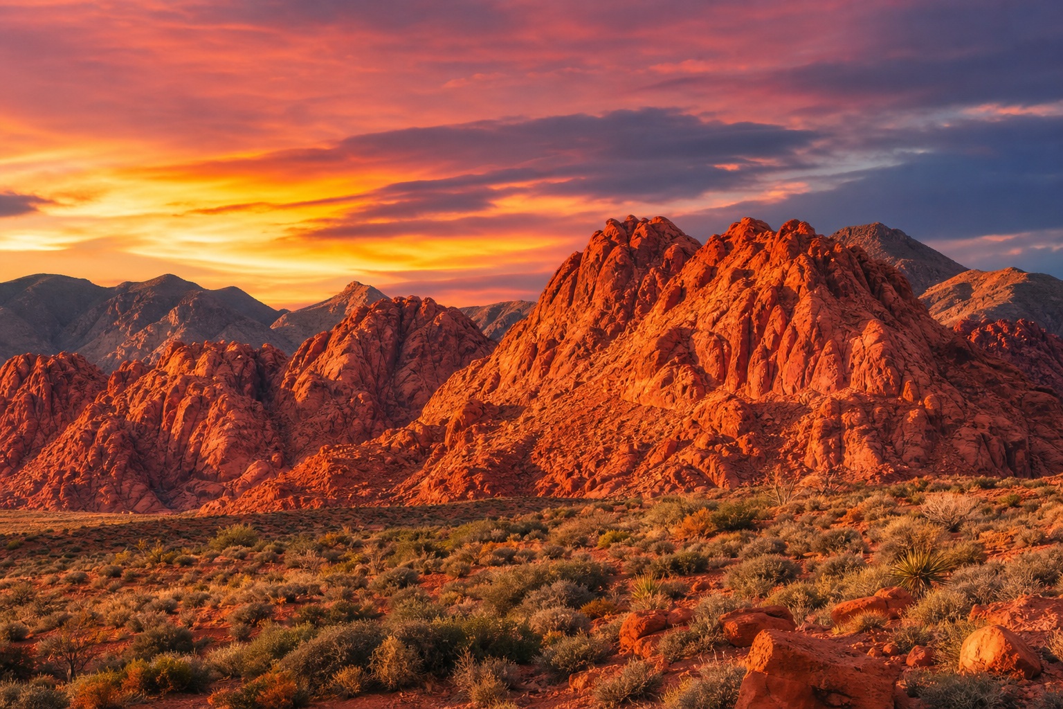 Preview for Red Rock Mountain Sunset Background