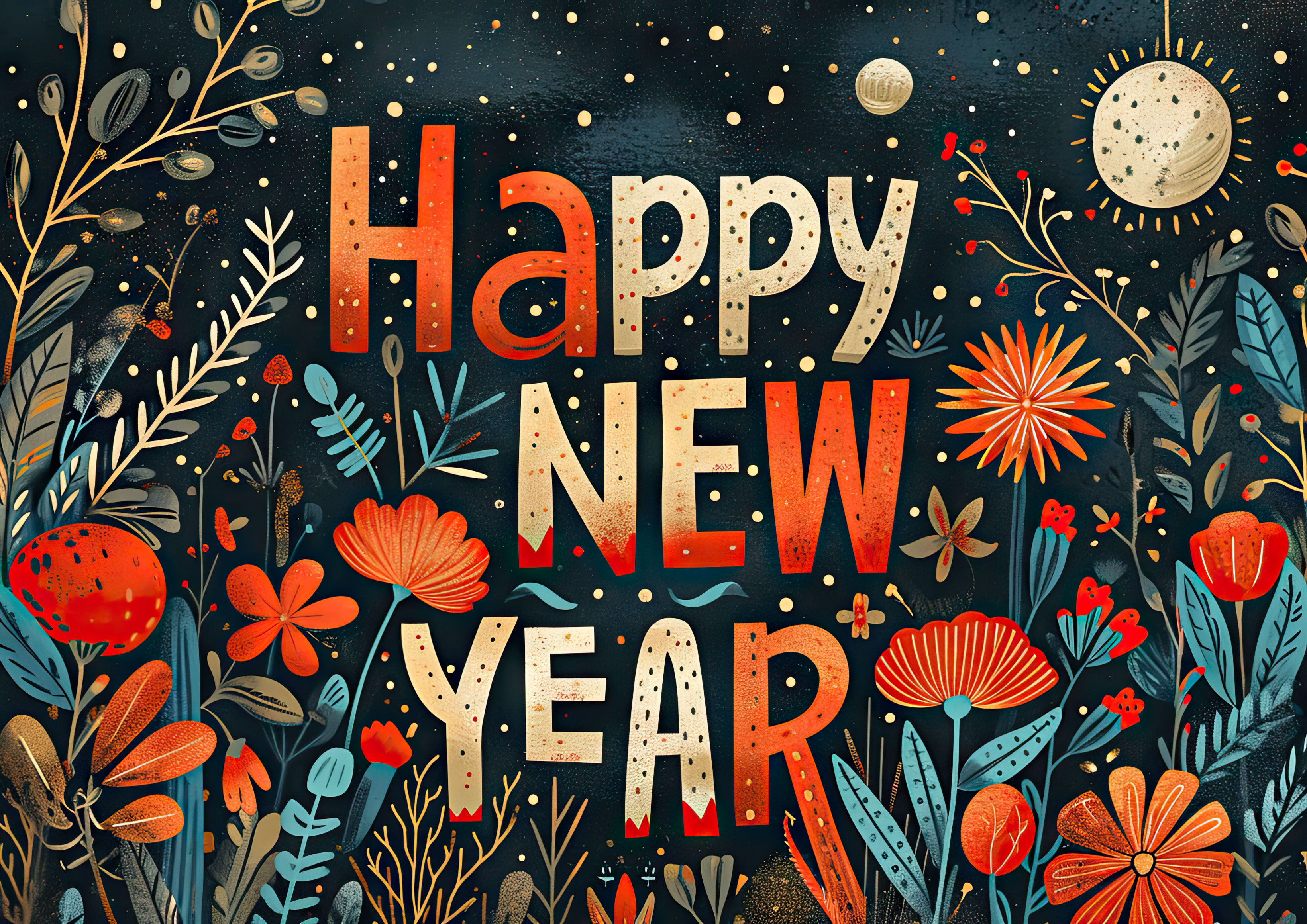 Preview for Happy-new-year-floral-illustration-background-3ec90