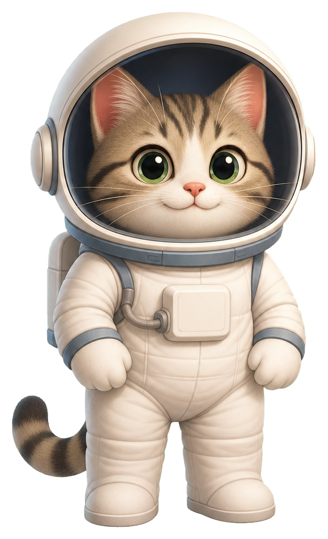 Preview for Astronaut Cat Sticker For Creative Designs