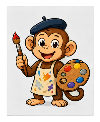 Preview for Painter Monkey Sticker