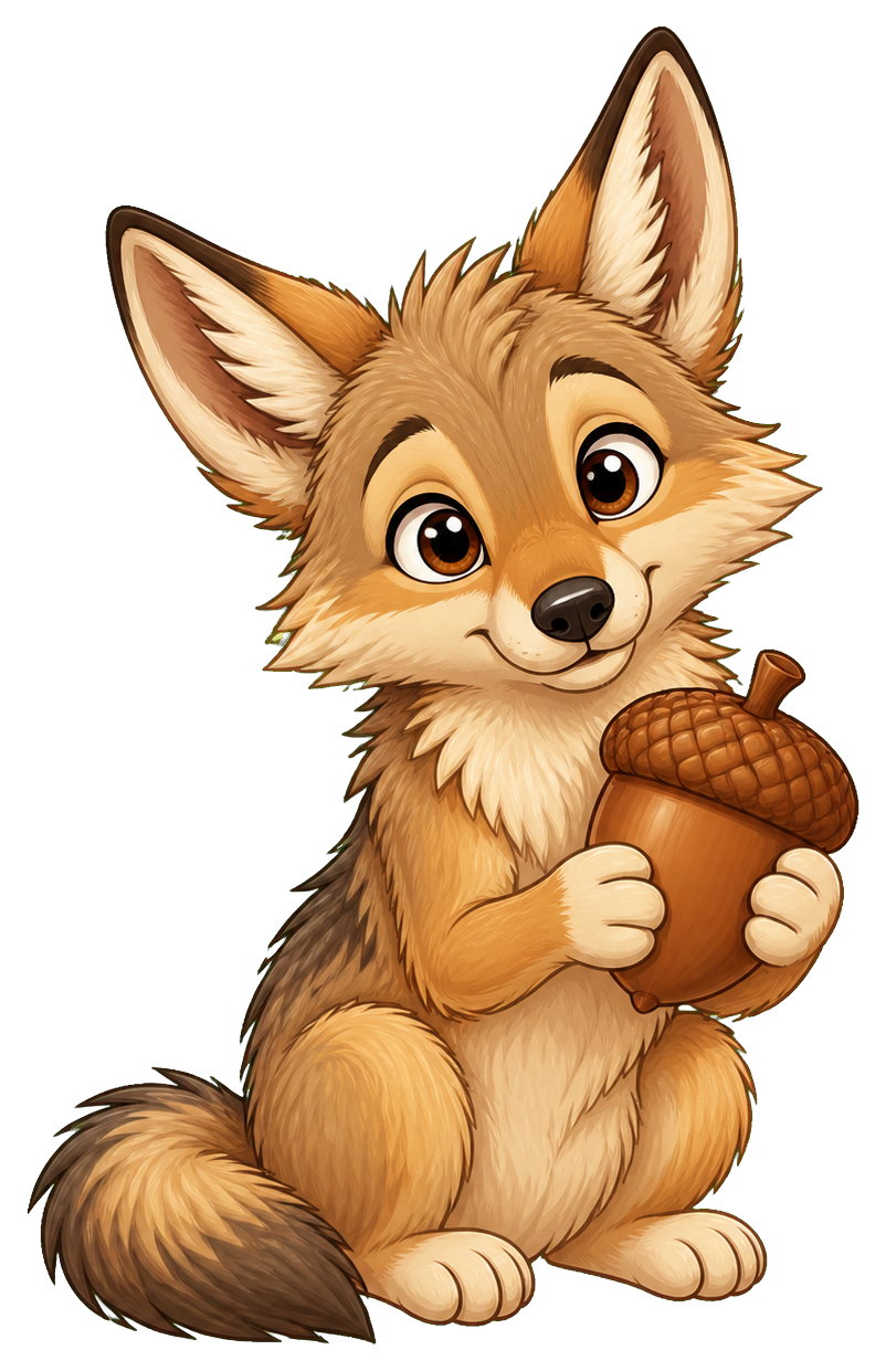 Preview for Coyote With Acorn Sticker