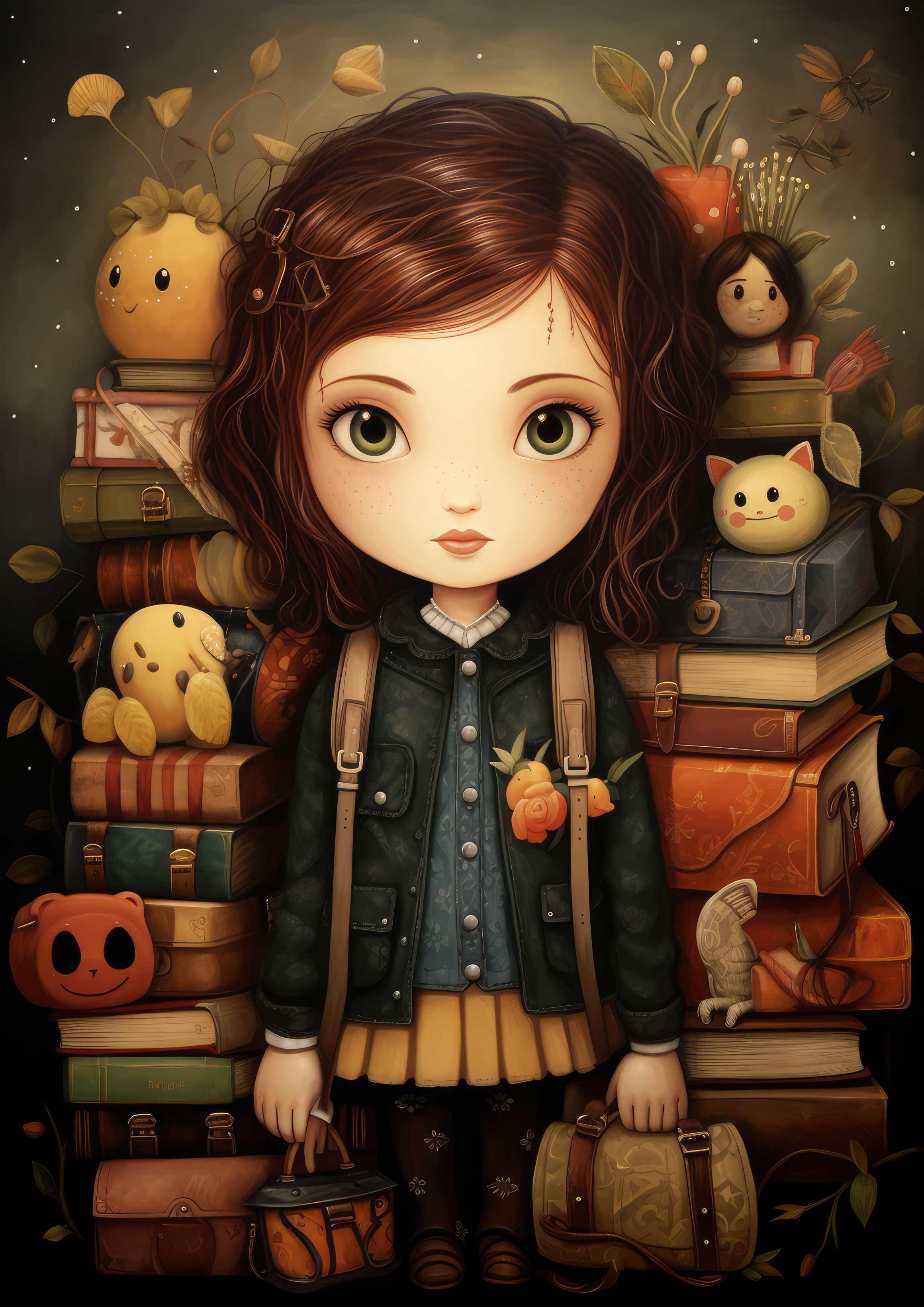 Preview for Whimsical-bookworm-illustration-accessories-background-dfa7a