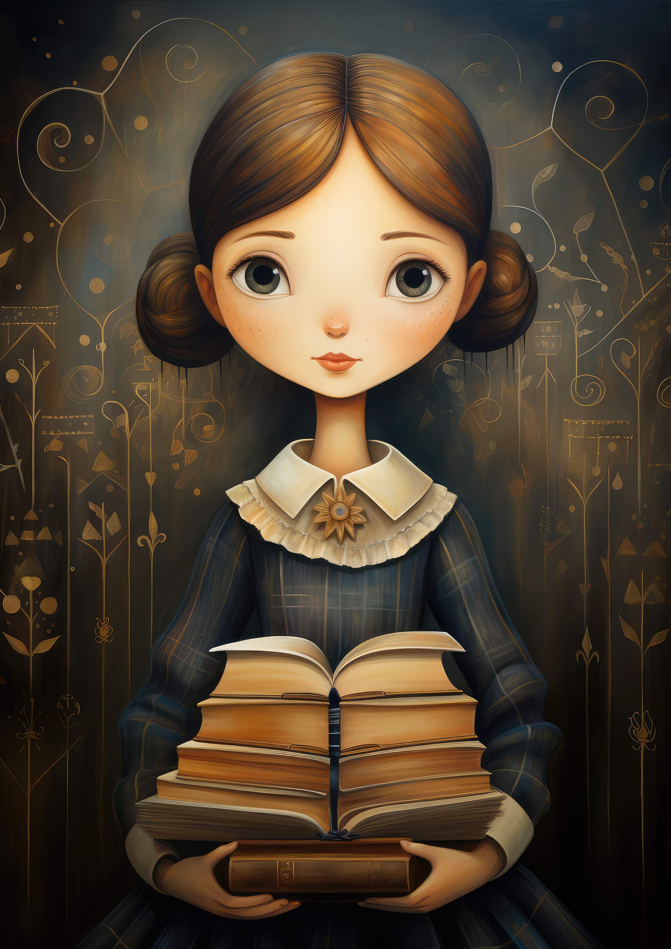 Preview for Vintage-girl-with-books-back-to-background-2e87e