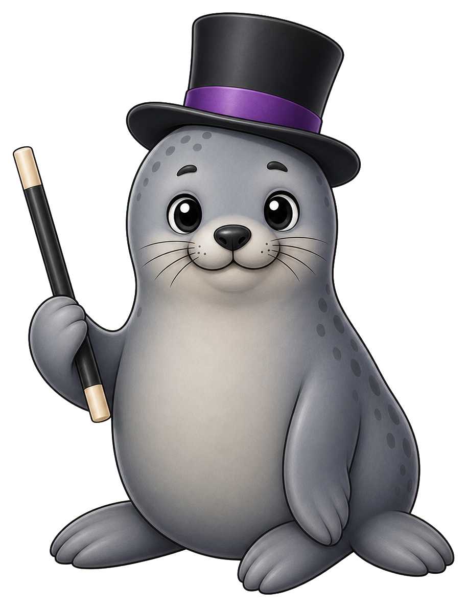 Preview for Seal Magician Hat Sticker