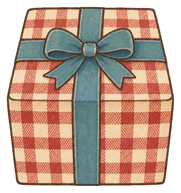 Preview for Cranberry Gingham Winter Gift Box Sticker