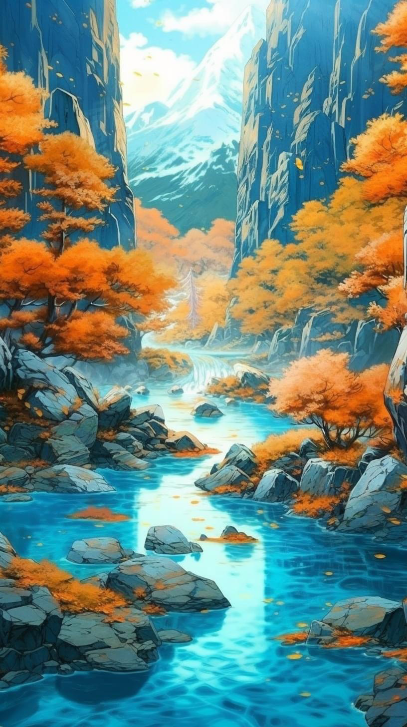 Preview for Autumn-river-valley-landscape-ai-phone-background-30afb