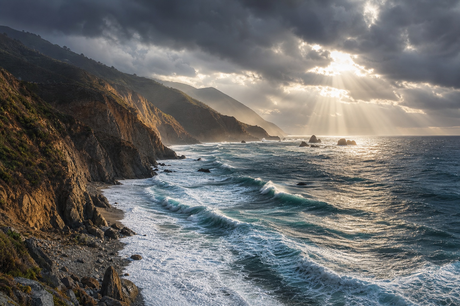Preview for Stormy Coastal Cliffs Background