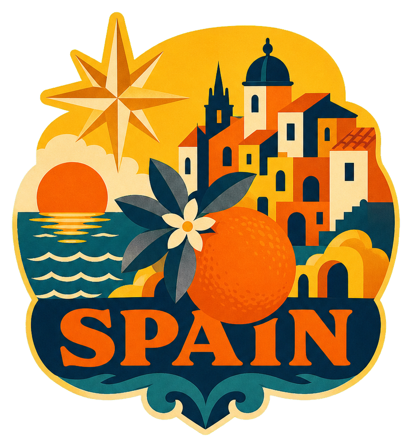Preview for Spain Orange Retro Sticker