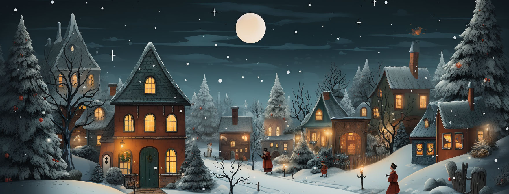 Preview for Winter-village-night-scene-christmas-cover-background-9fc2e