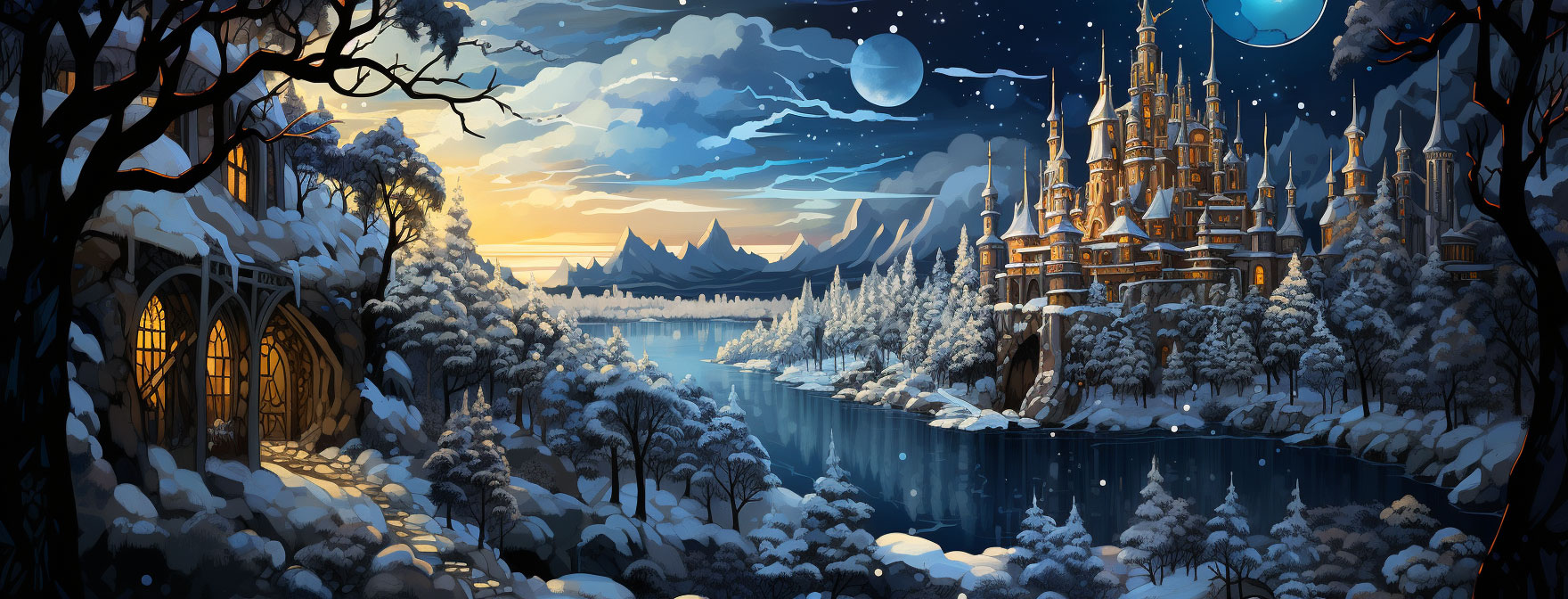 Preview for Fantasy-winter-landscape-christmas-cover-background-3de30