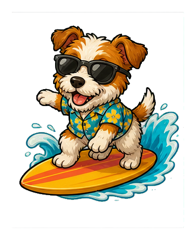 Preview for Terrier Surfer Sticker
