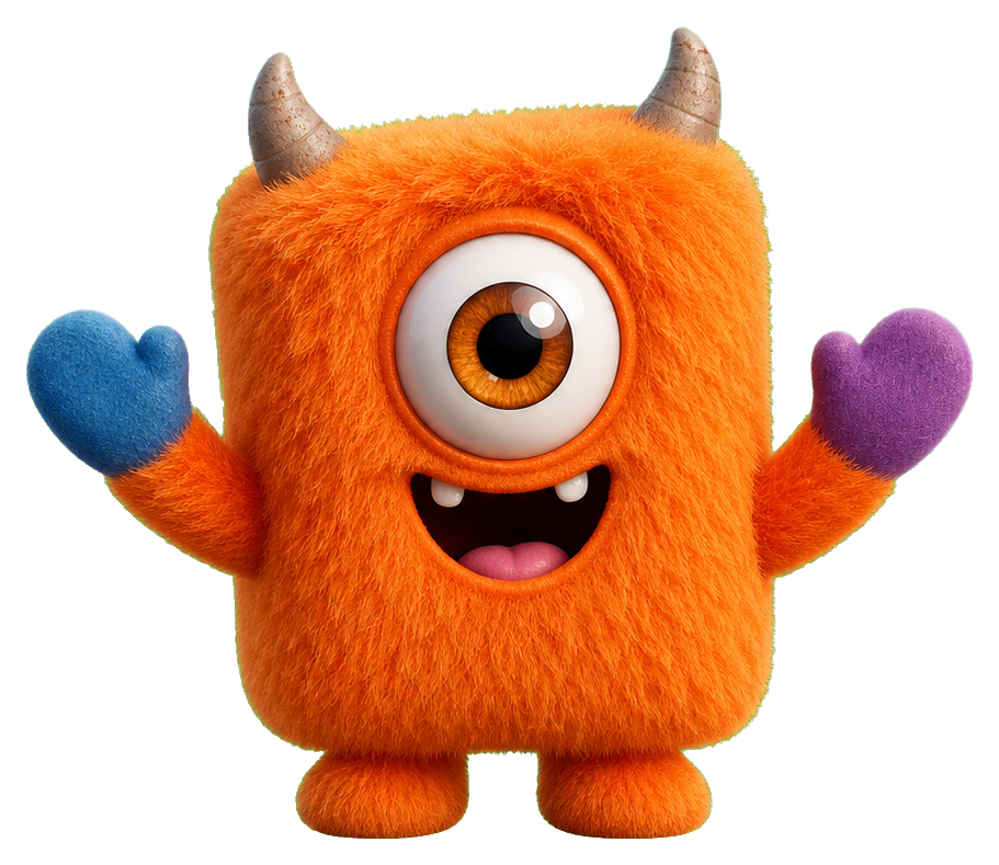 Preview for Fuzzy Cube Alien Sticker