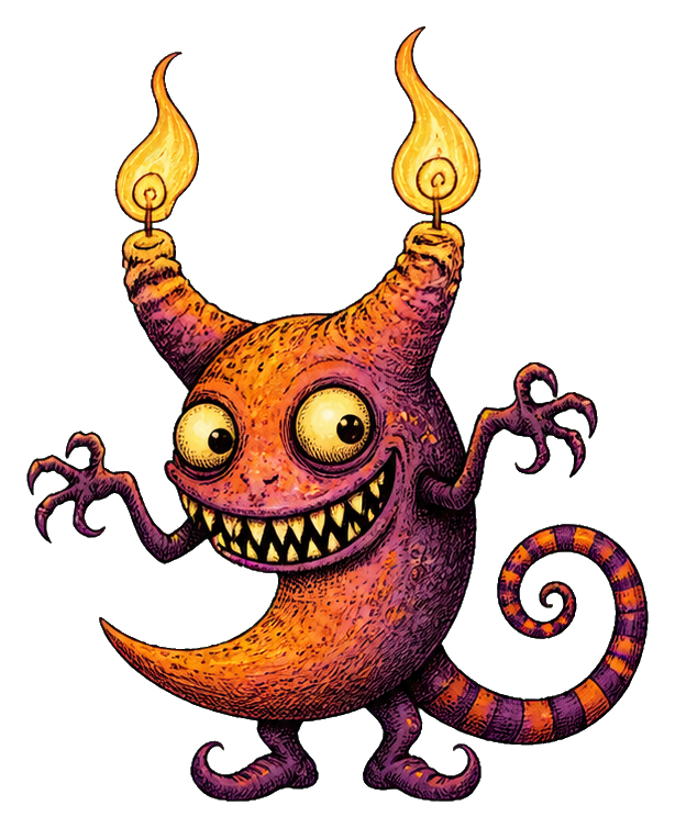 Preview for Crescent Candle Imp Sticker